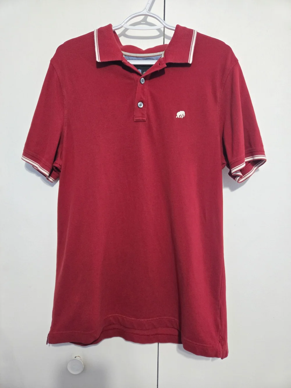 Banana Republic Red Polo Shirt Large Bear Logo Stretch‎ Cotton Men